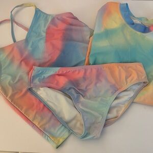 The Children's Place Rainbow Rashguard Set